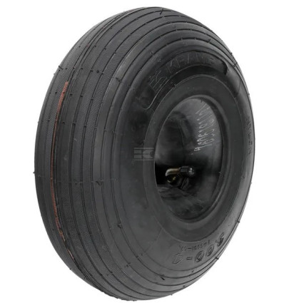 Tyre and tube 3.00-4, 4 Ply, bent valve