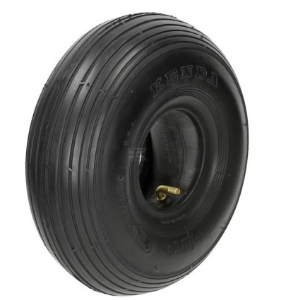 Tyre and tube 4.00-4, 4 Ply, bent valve