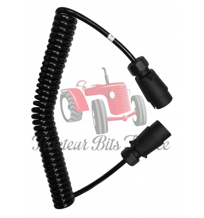 Cable Trailer Extension Plastic M/M 7 Pin Curly