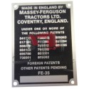 FE35 Commission Plate 15 Patent Numbers