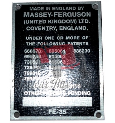Plaque d'identification FE35 (13 numéros)