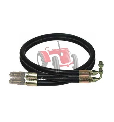 Pair of 1 metre hoses. Comes with quick release fittings. 3/8" female 90 deg. with M/M adapter.