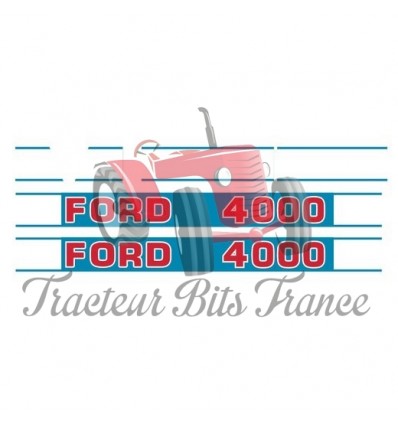 Kit Autocollants Ford 4000 (Fond Bleu)