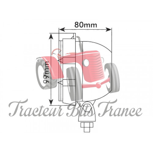 Phare de travail Rectangulaire - 12V (55W) - Tracteur Bits France