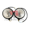 Complete Red Headlight Set with Tractor Logo in the glass (Pair)